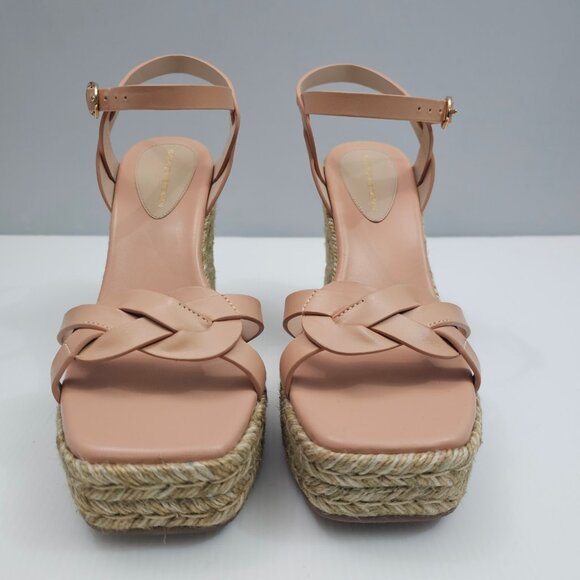 Stuart Weitzman Braida Max Wedge Womens 7 Tan Leather Espadrille Sandal NEW - Picture 6 of 14